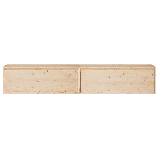 Wandkasten 2 st 100x30x35 cm massief grenenhout MeubelReus