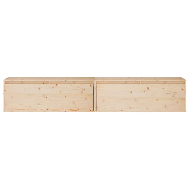Wandkasten 2 st 100x30x35 cm massief grenenhout MeubelReus