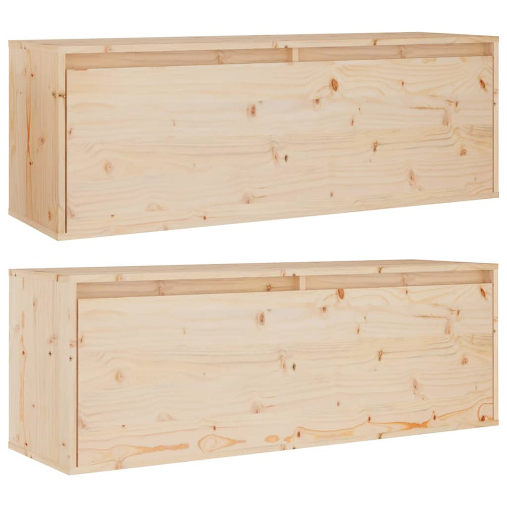 Wandkasten 2 st 100x30x35 cm massief grenenhout MeubelReus
