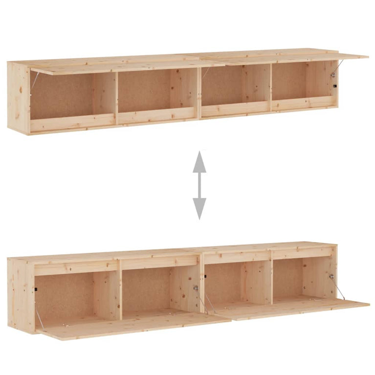 Wandkasten 2 st 100x30x35 cm massief grenenhout MeubelReus