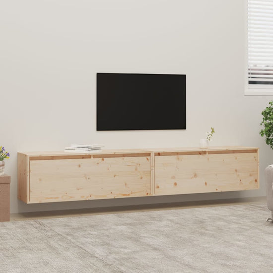 Wandkasten 2 st 100x30x35 cm massief grenenhout MeubelReus