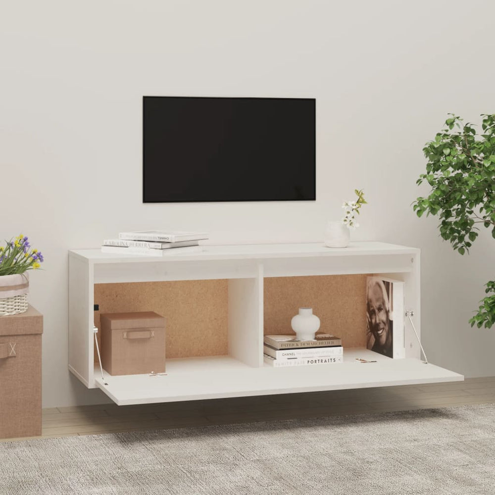 Wandkast 100x30x35 cm massief grenenhout wit MeubelReus