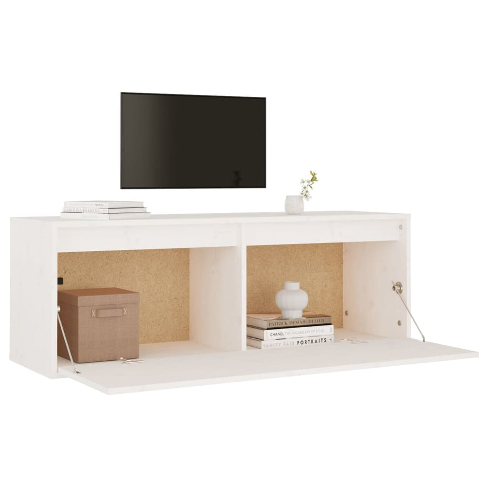Wandkast 100x30x35 cm massief grenenhout wit MeubelReus