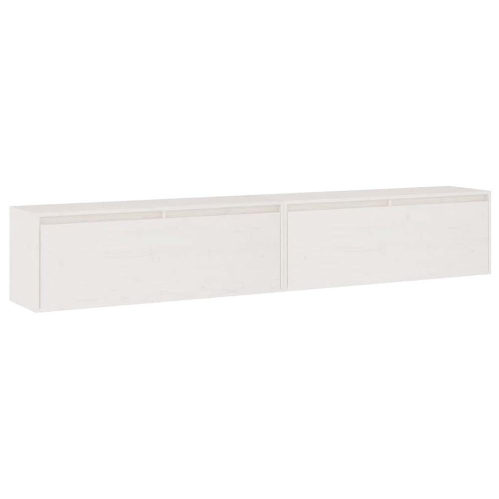 Wandkasten 2 st 100x30x35 cm massief grenenhout wit MeubelReus