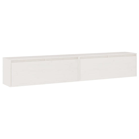 Wandkasten 2 st 100x30x35 cm massief grenenhout wit MeubelReus