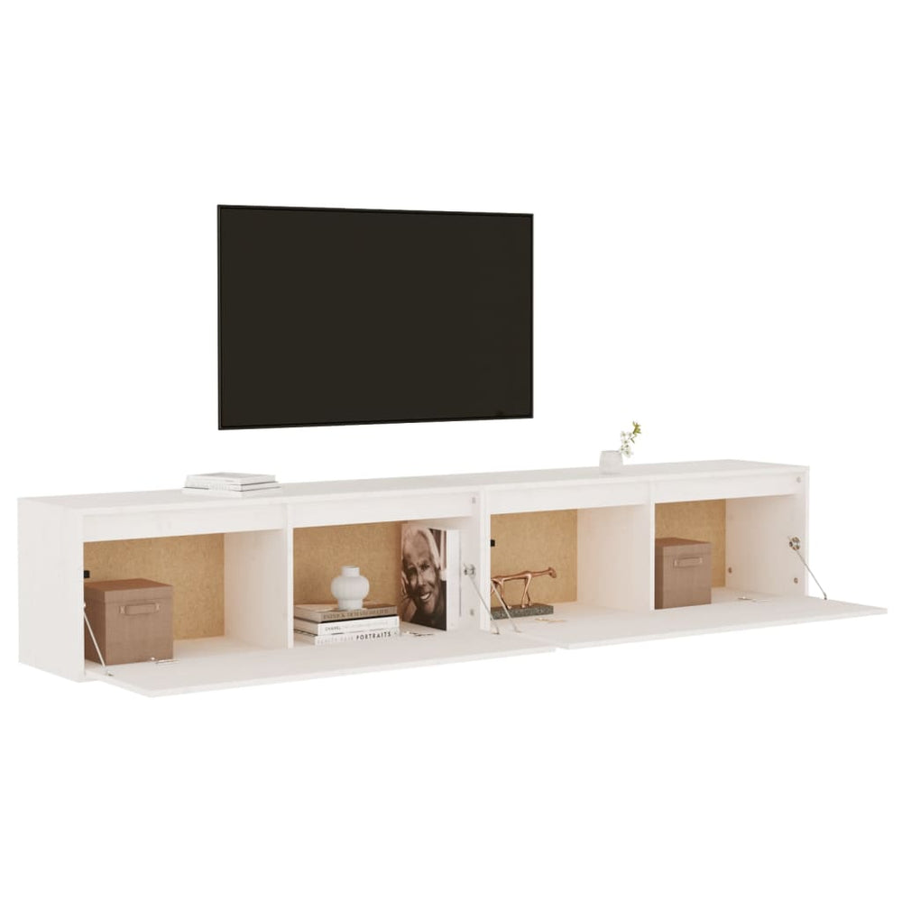 Wandkasten 2 st 100x30x35 cm massief grenenhout wit MeubelReus