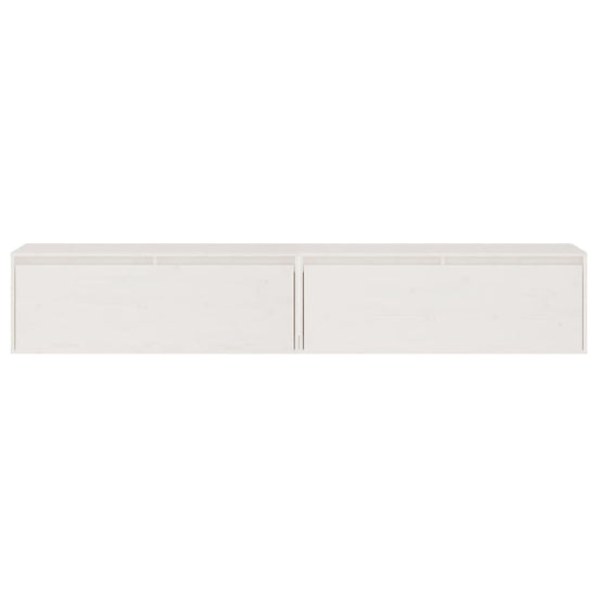 Wandkasten 2 st 100x30x35 cm massief grenenhout wit MeubelReus