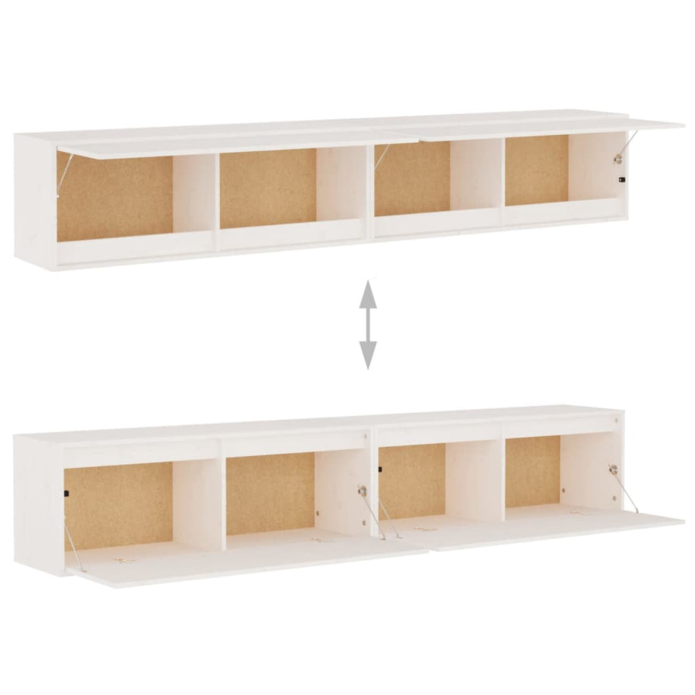 Wandkasten 2 st 100x30x35 cm massief grenenhout wit MeubelReus