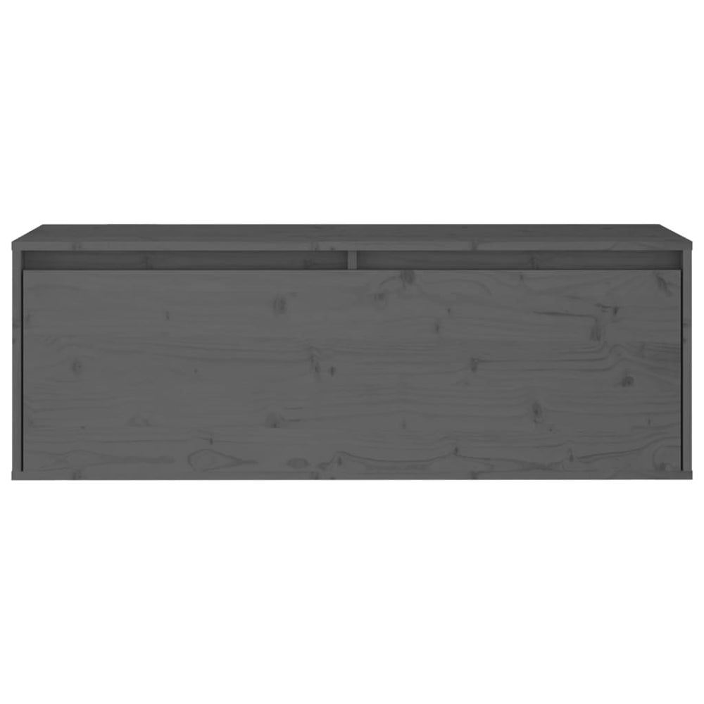 Wandkast 100x30x35 cm massief grenenhout grijs MeubelReus