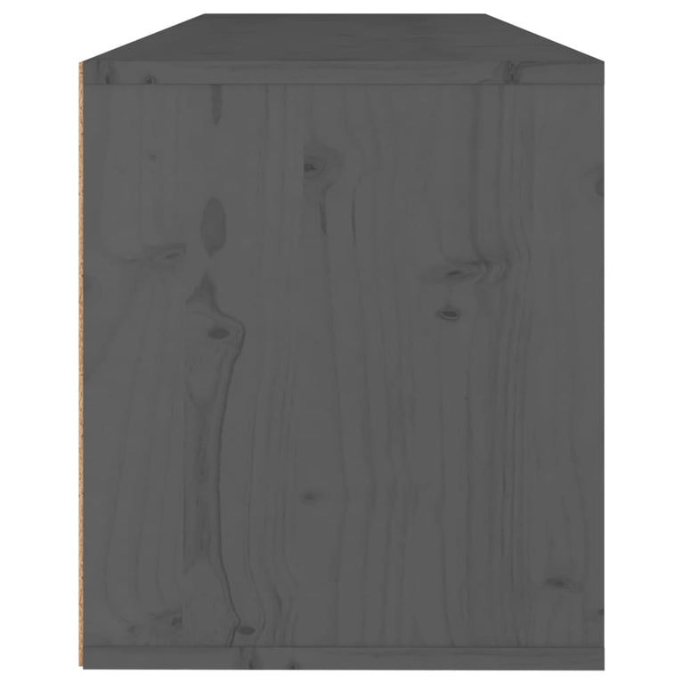 Wandkast 100x30x35 cm massief grenenhout grijs MeubelReus