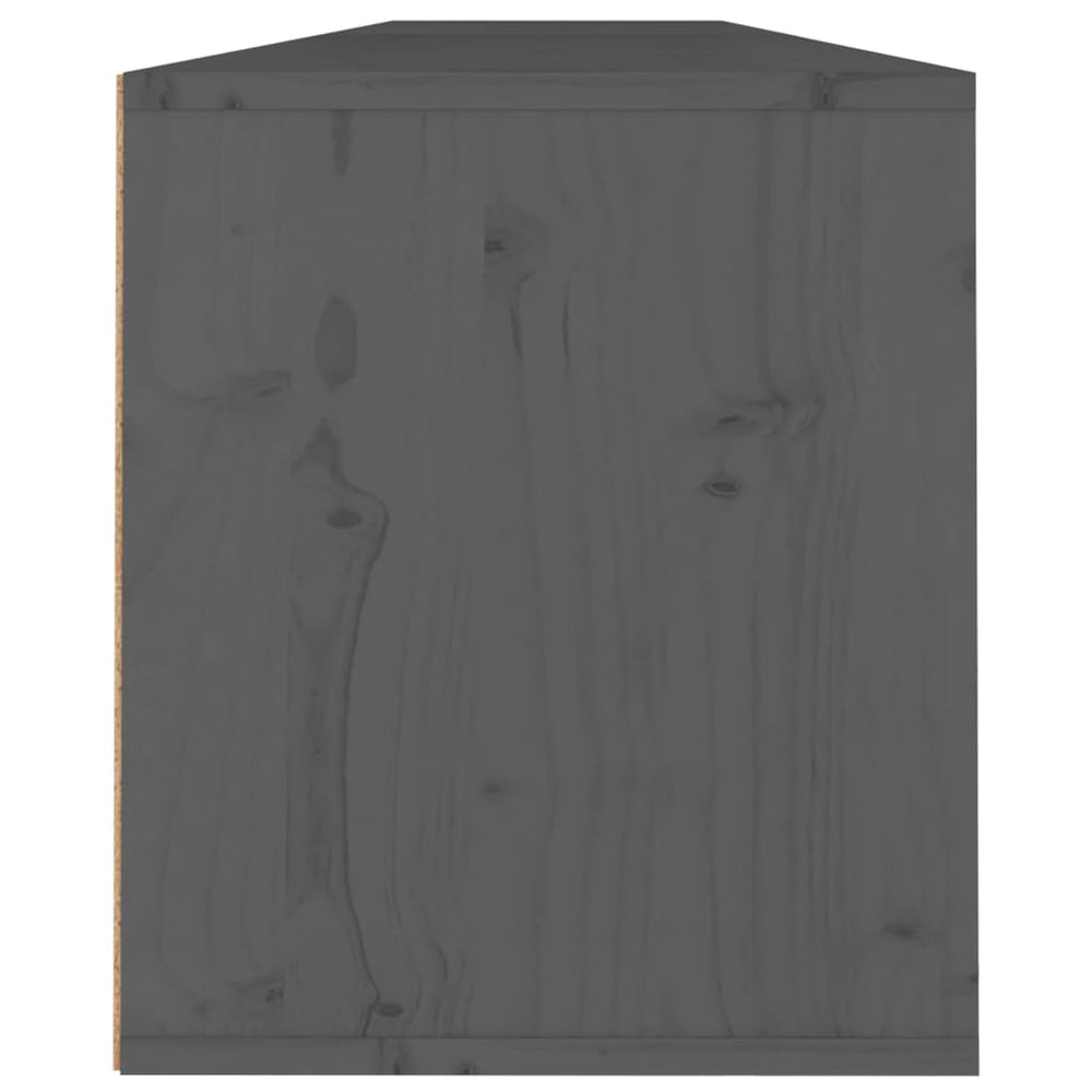 Wandkasten 2 st 100x30x35 cm massief grenenhout grijs MeubelReus