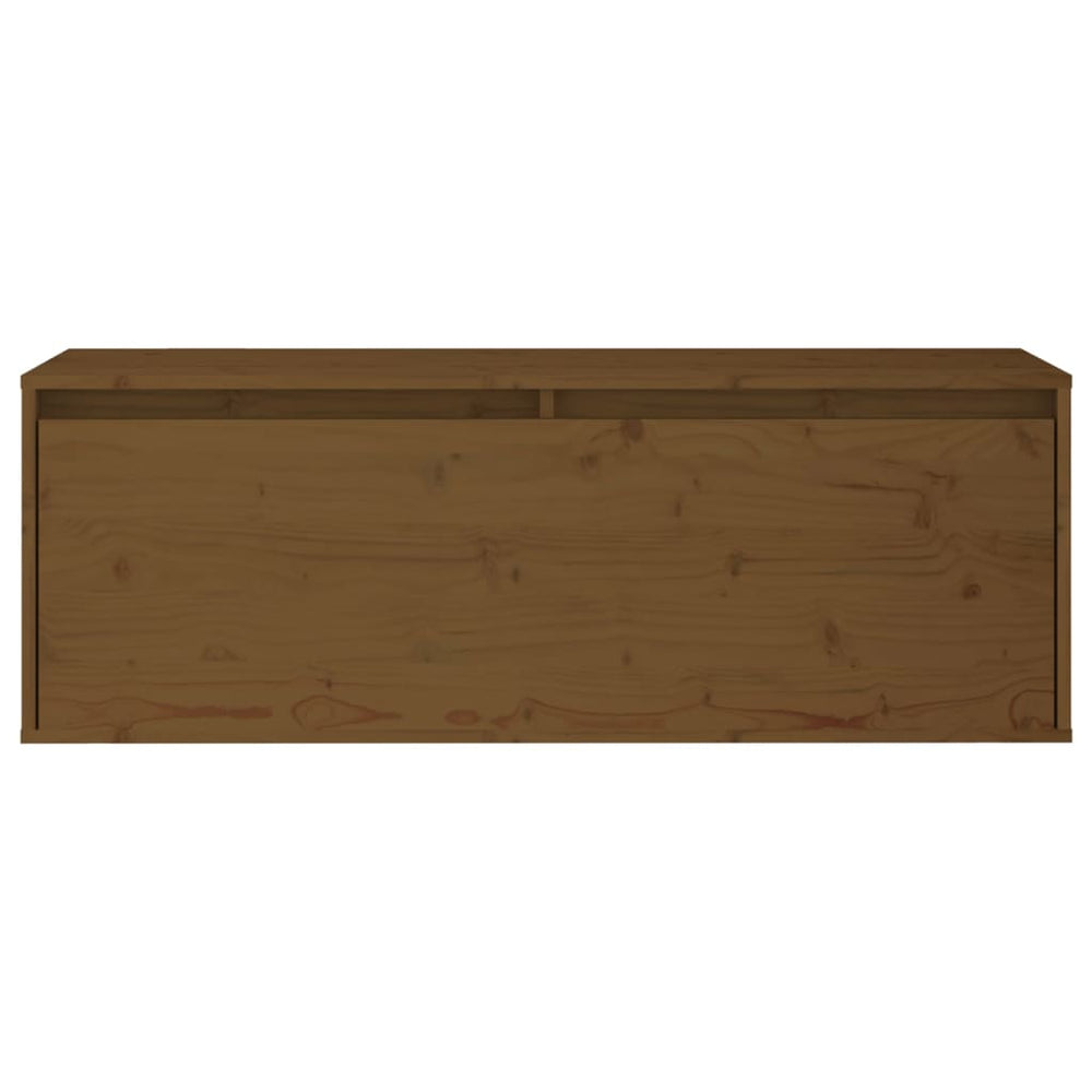 Wandkast 100x30x35 cm massief grenenhout honingbruin MeubelReus