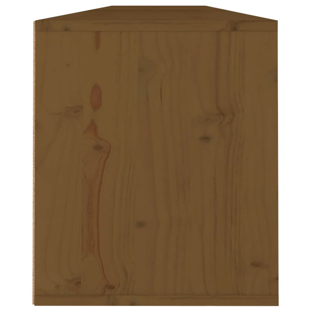 Wandkasten 2 st 100x30x35 cm massief grenenhout honingbruin MeubelReus