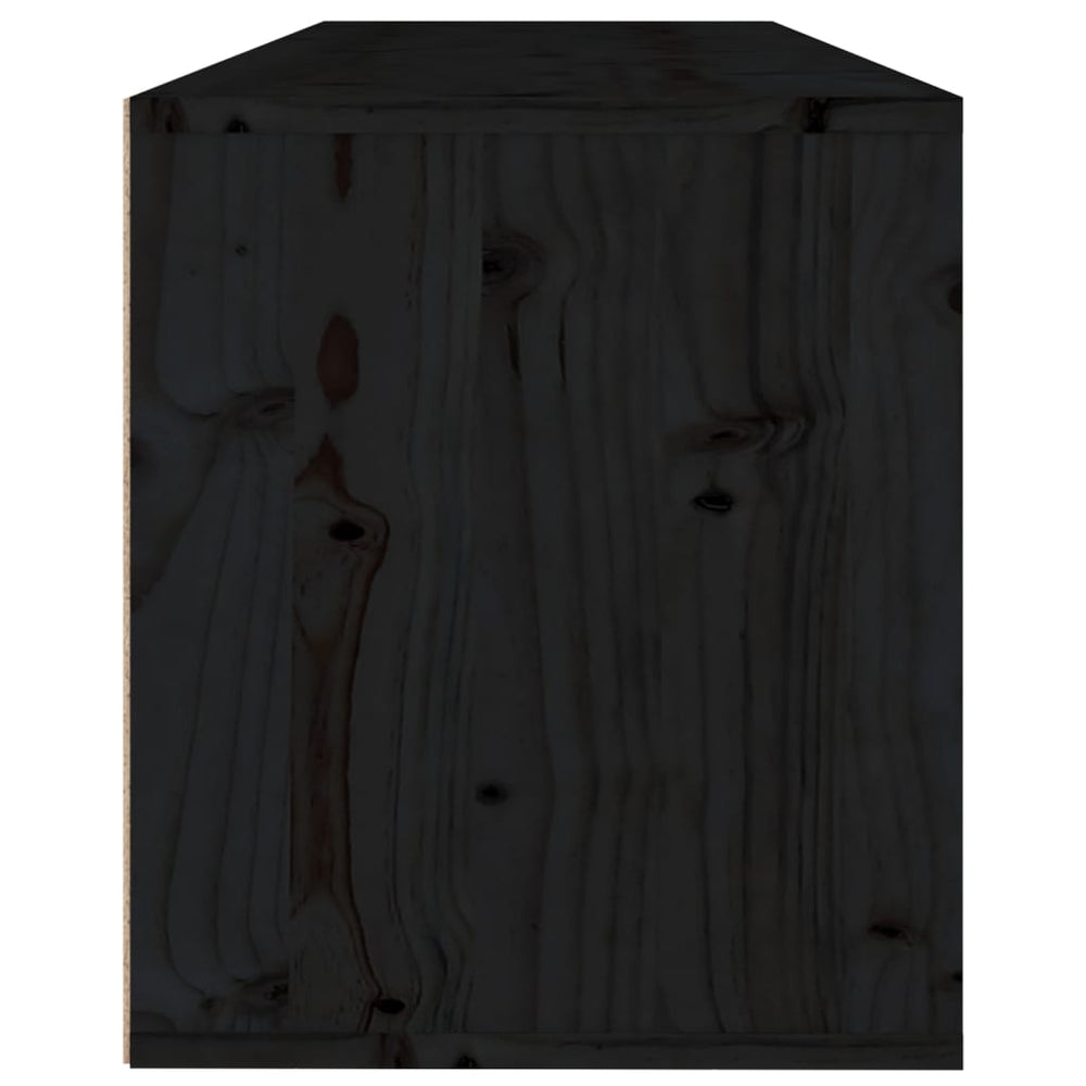 Wandkast 100x30x35 cm massief grenenhout zwart MeubelReus