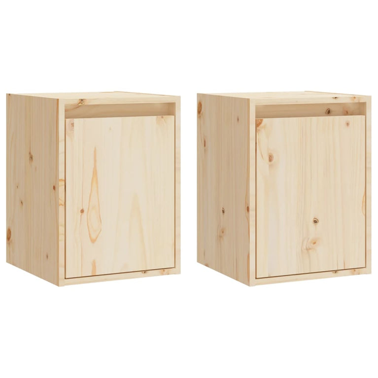 Wandkasten 2 st 30x30x40 cm massief grenenhout MeubelReus