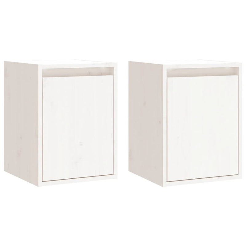 Wandkasten 2 st 30x30x40 cm massief grenenhout wit MeubelReus