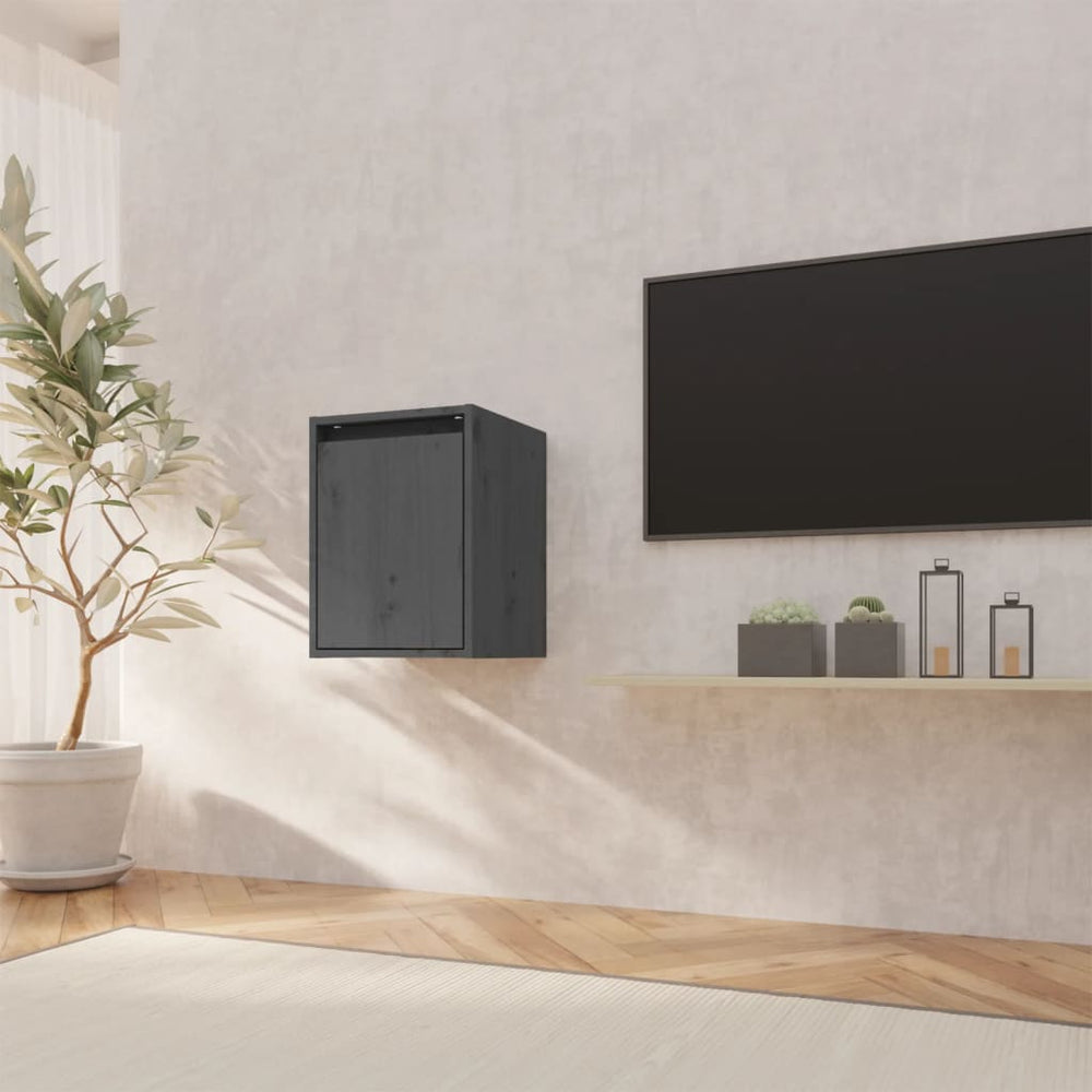 Wandkast 30x30x40 cm massief grenenhout grijs MeubelReus