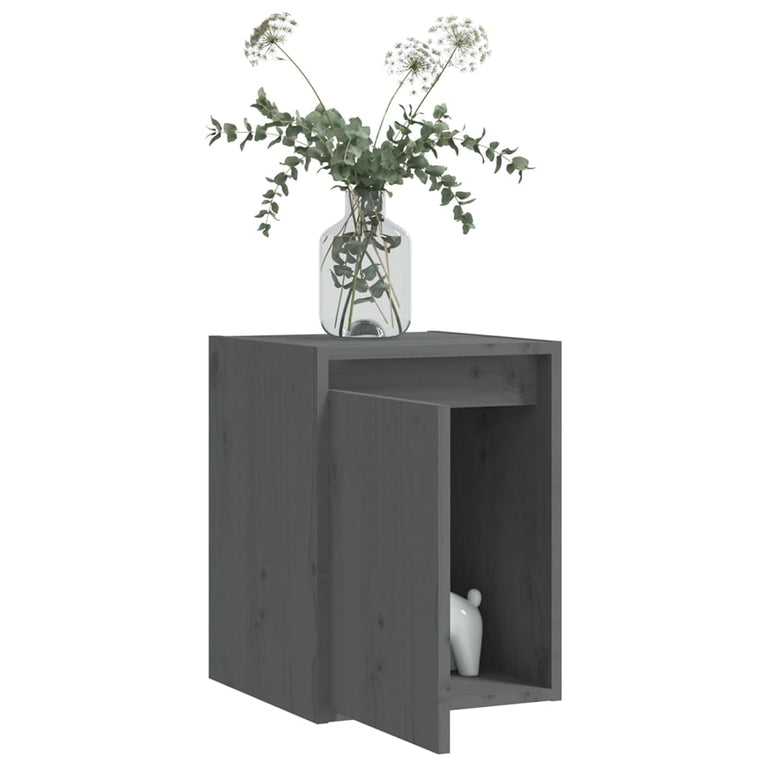 Wandkast 30x30x40 cm massief grenenhout grijs MeubelReus