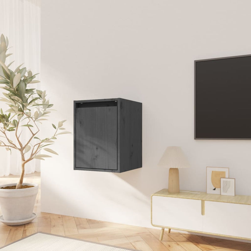 Wandkast 30x30x40 cm massief grenenhout grijs MeubelReus