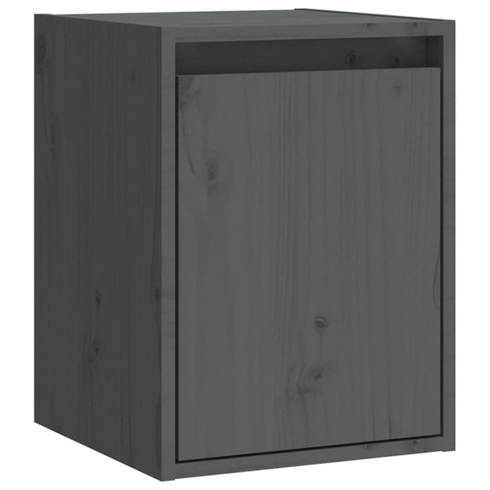 Wandkasten 2 st 30x30x40 cm massief grenenhout grijs MeubelReus