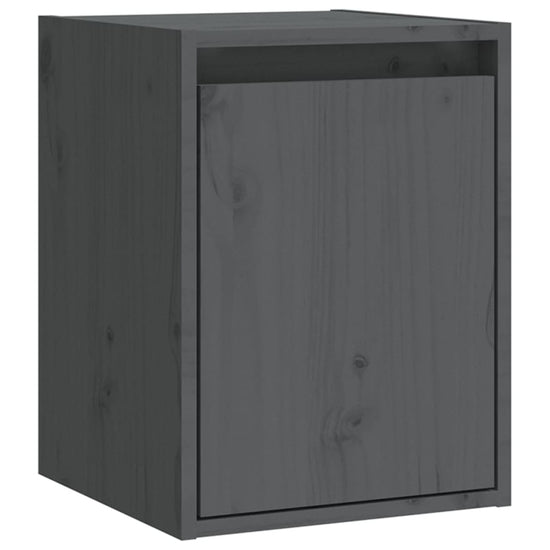 Wandkasten 2 st 30x30x40 cm massief grenenhout grijs MeubelReus