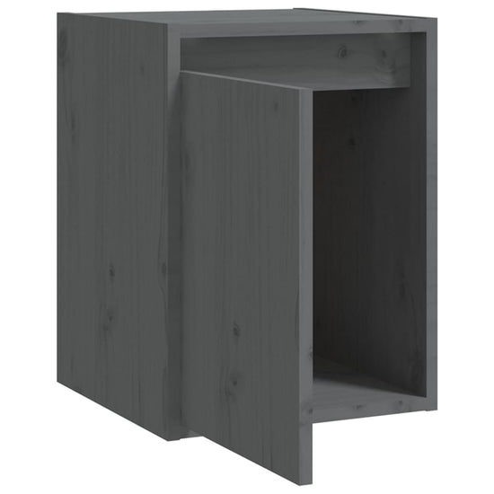 Wandkasten 2 st 30x30x40 cm massief grenenhout grijs MeubelReus