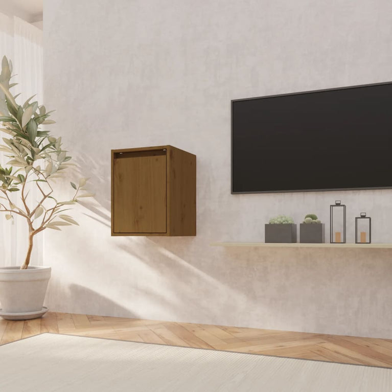 Wandkast 30x30x40 cm massief grenenhout honingbruin MeubelReus