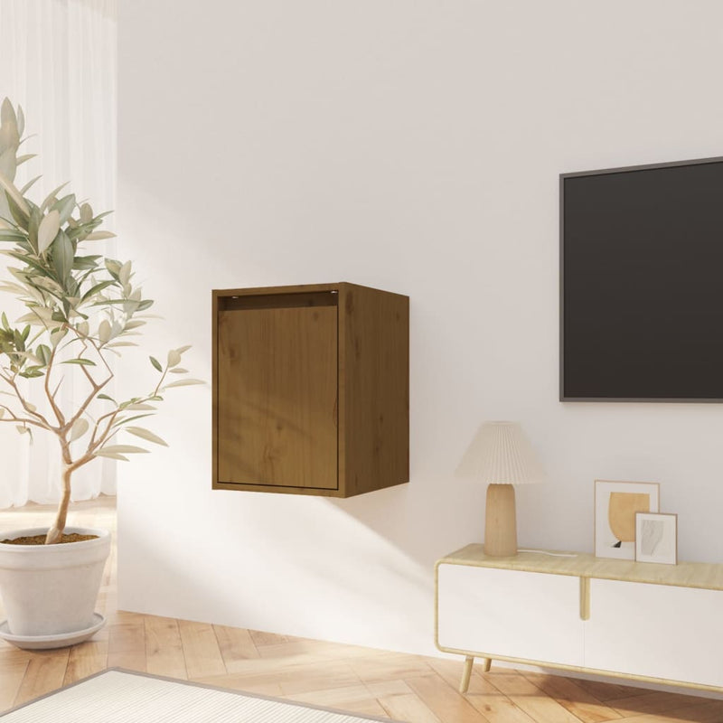 Wandkast 30x30x40 cm massief grenenhout honingbruin MeubelReus