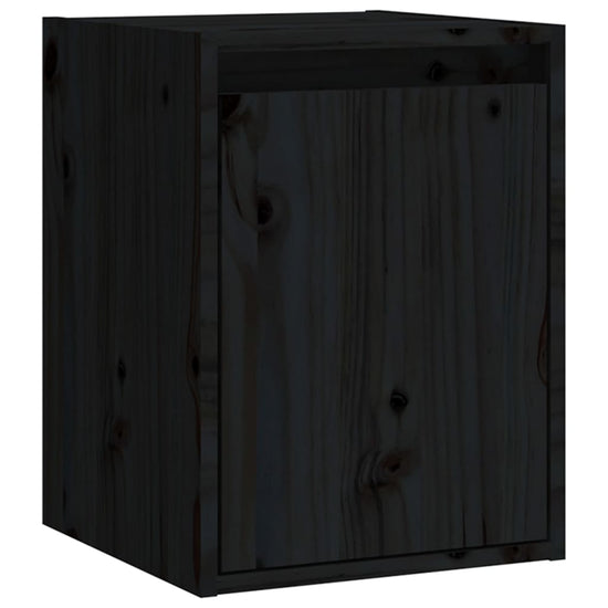 Wandkast 30x30x40 cm massief grenenhout zwart MeubelReus
