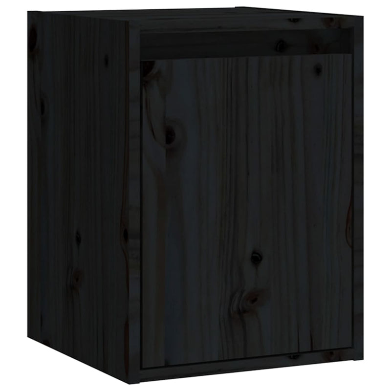 Wandkast 30x30x40 cm massief grenenhout zwart MeubelReus