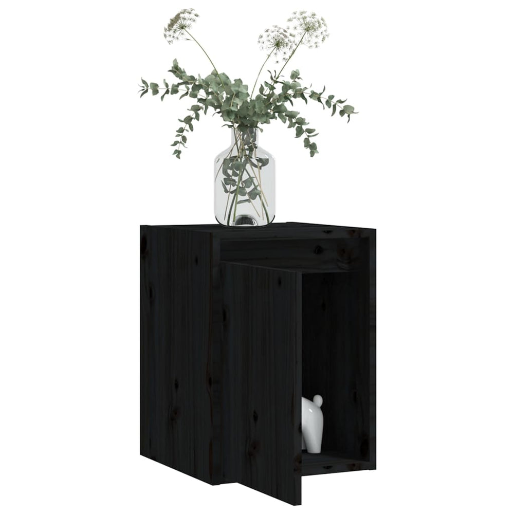 Wandkast 30x30x40 cm massief grenenhout zwart MeubelReus