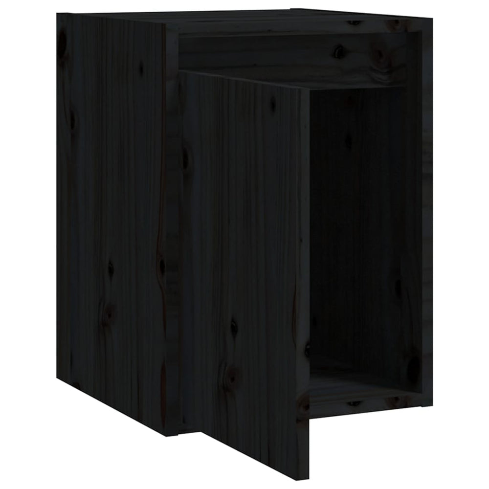 Wandkast 30x30x40 cm massief grenenhout zwart MeubelReus