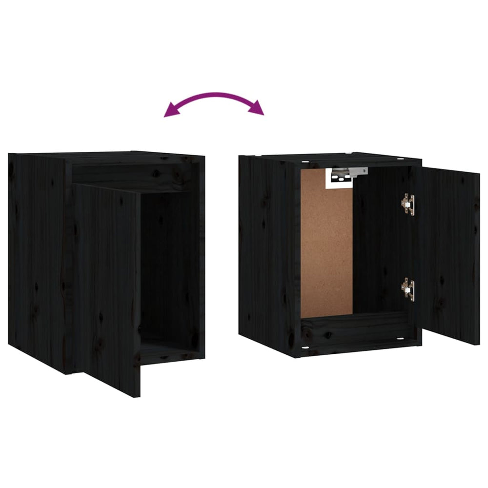 Wandkast 30x30x40 cm massief grenenhout zwart MeubelReus