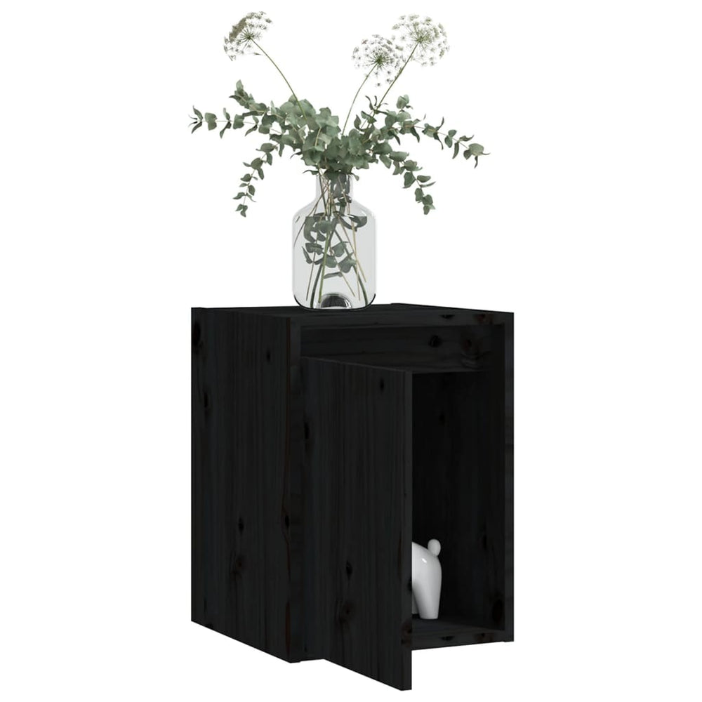 Wandkasten 2 st 30x30x40 cm massief grenenhout zwart MeubelReus