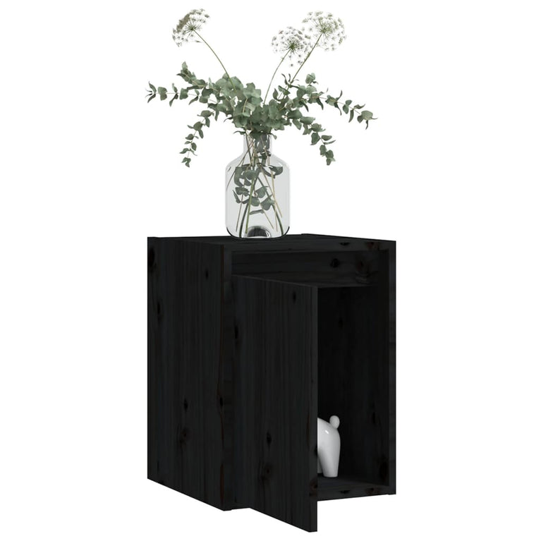 Wandkasten 2 st 30x30x40 cm massief grenenhout zwart MeubelReus