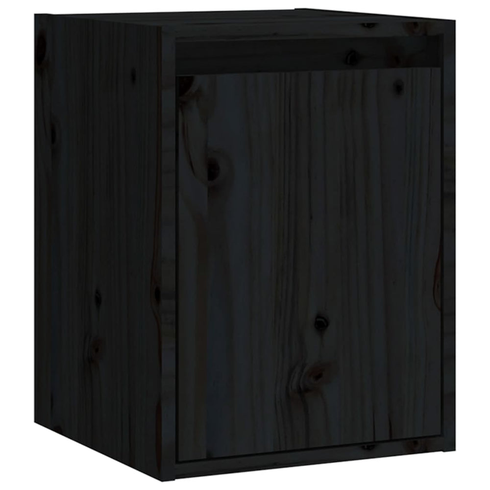 Wandkasten 2 st 30x30x40 cm massief grenenhout zwart MeubelReus