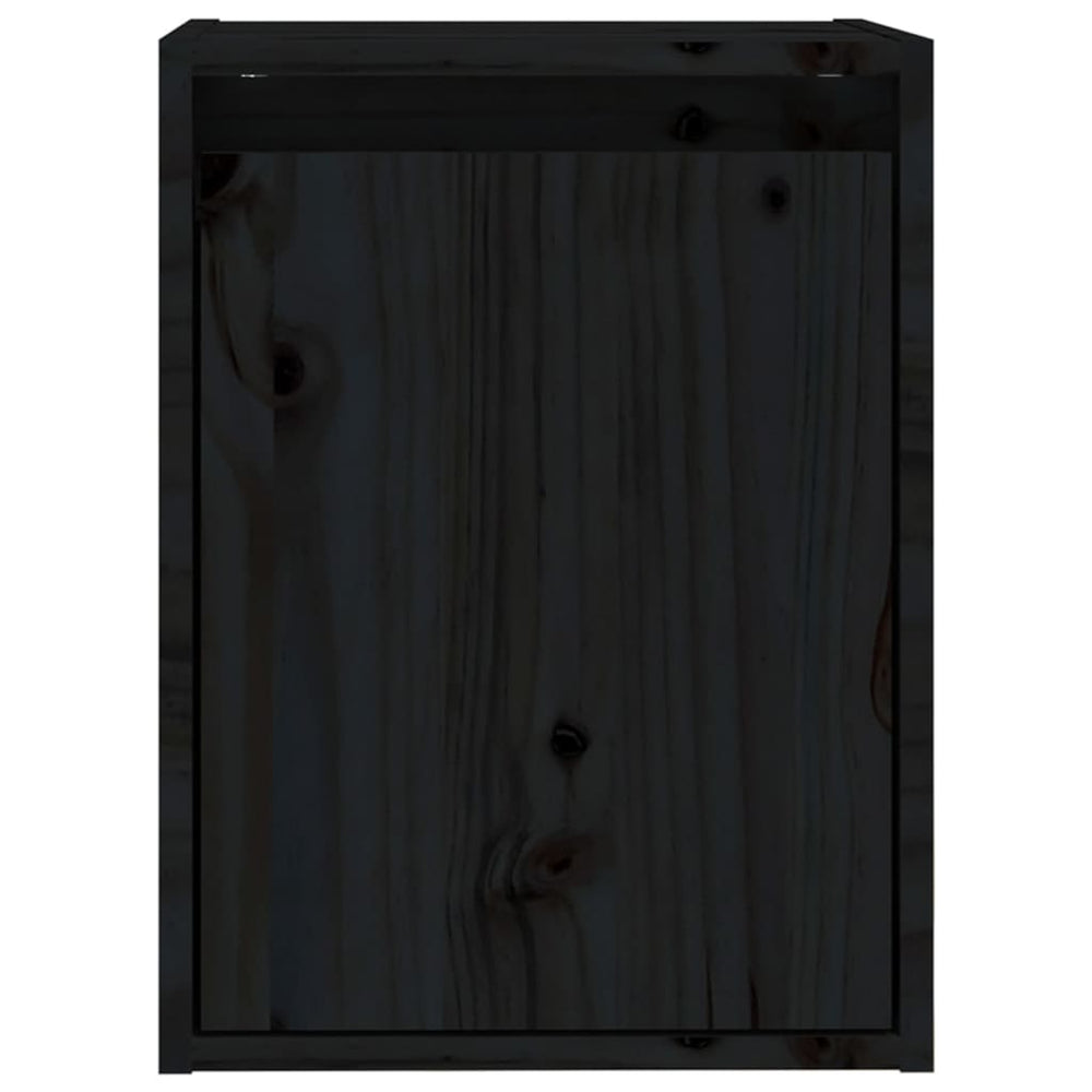 Wandkasten 2 st 30x30x40 cm massief grenenhout zwart MeubelReus