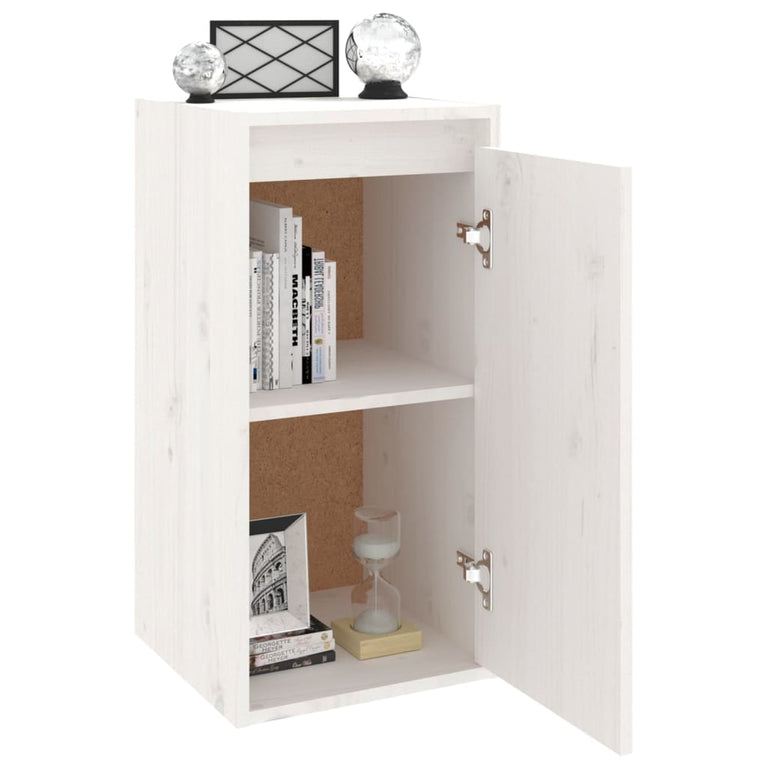 Wandkast 30x30x60 cm massief grenenhout wit MeubelReus