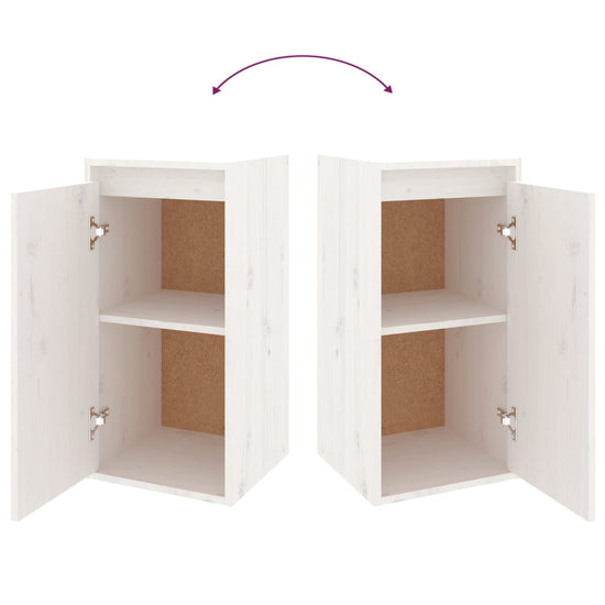 Wandkasten 2 st 30x30x60 cm massief grenenhout wit MeubelReus