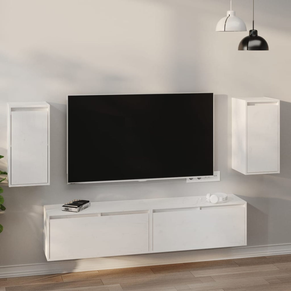 Wandkasten 2 st 30x30x60 cm massief grenenhout wit MeubelReus
