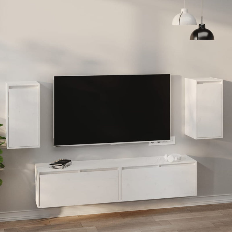 Wandkasten 2 st 30x30x60 cm massief grenenhout wit MeubelReus
