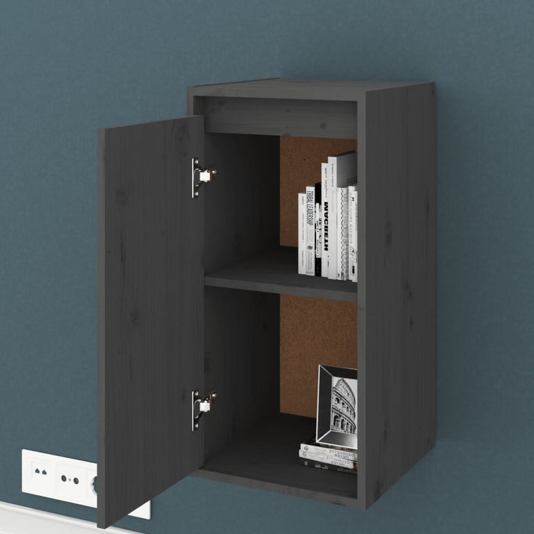 Wandkast 30x30x60 cm massief grenenhout grijs MeubelReus