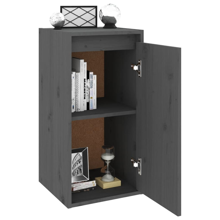 Wandkast 30x30x60 cm massief grenenhout grijs MeubelReus