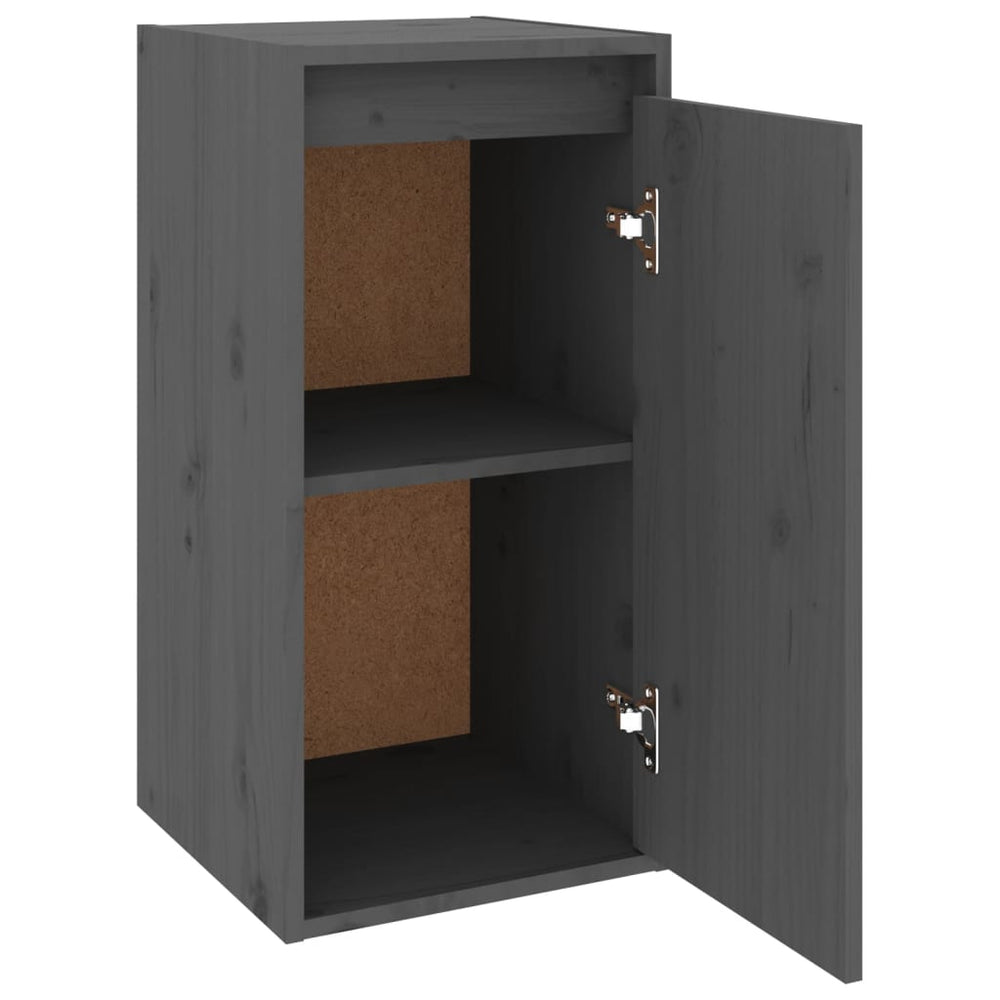 Wandkast 30x30x60 cm massief grenenhout grijs MeubelReus