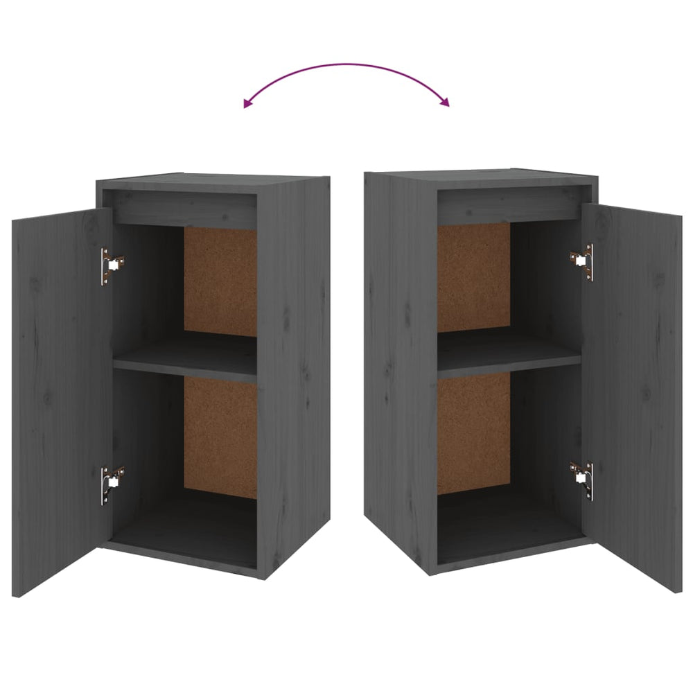 Wandkast 30x30x60 cm massief grenenhout grijs MeubelReus