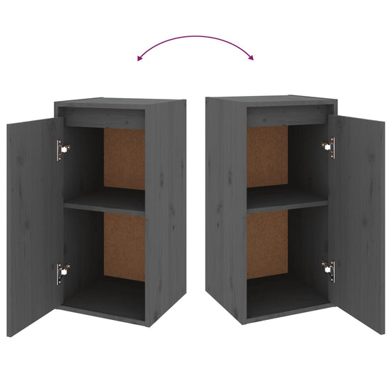 Wandkast 30x30x60 cm massief grenenhout grijs MeubelReus