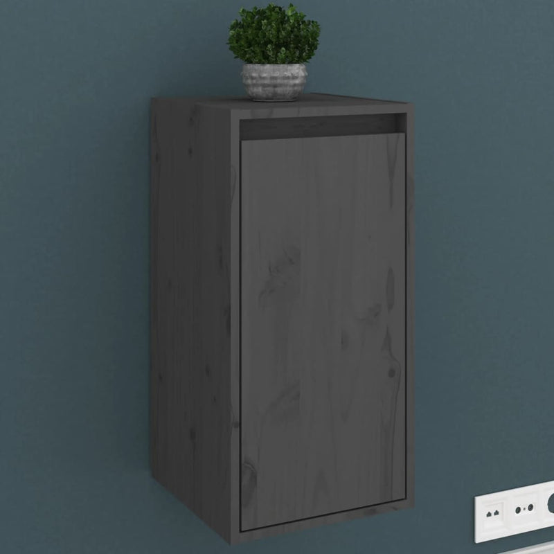 Wandkast 30x30x60 cm massief grenenhout grijs MeubelReus