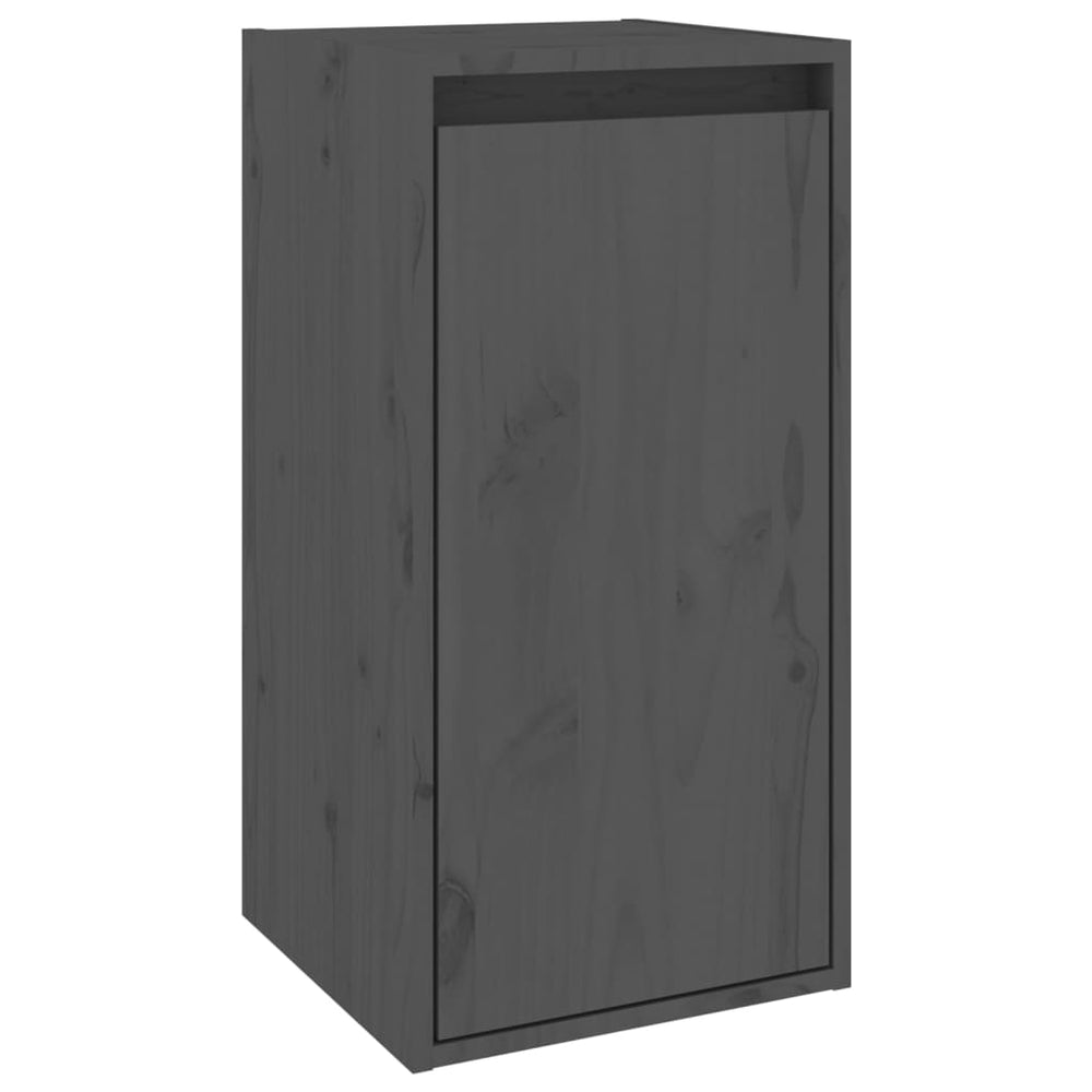 Wandkasten 2 st 30x30x60 cm massief grenenhout grijs MeubelReus