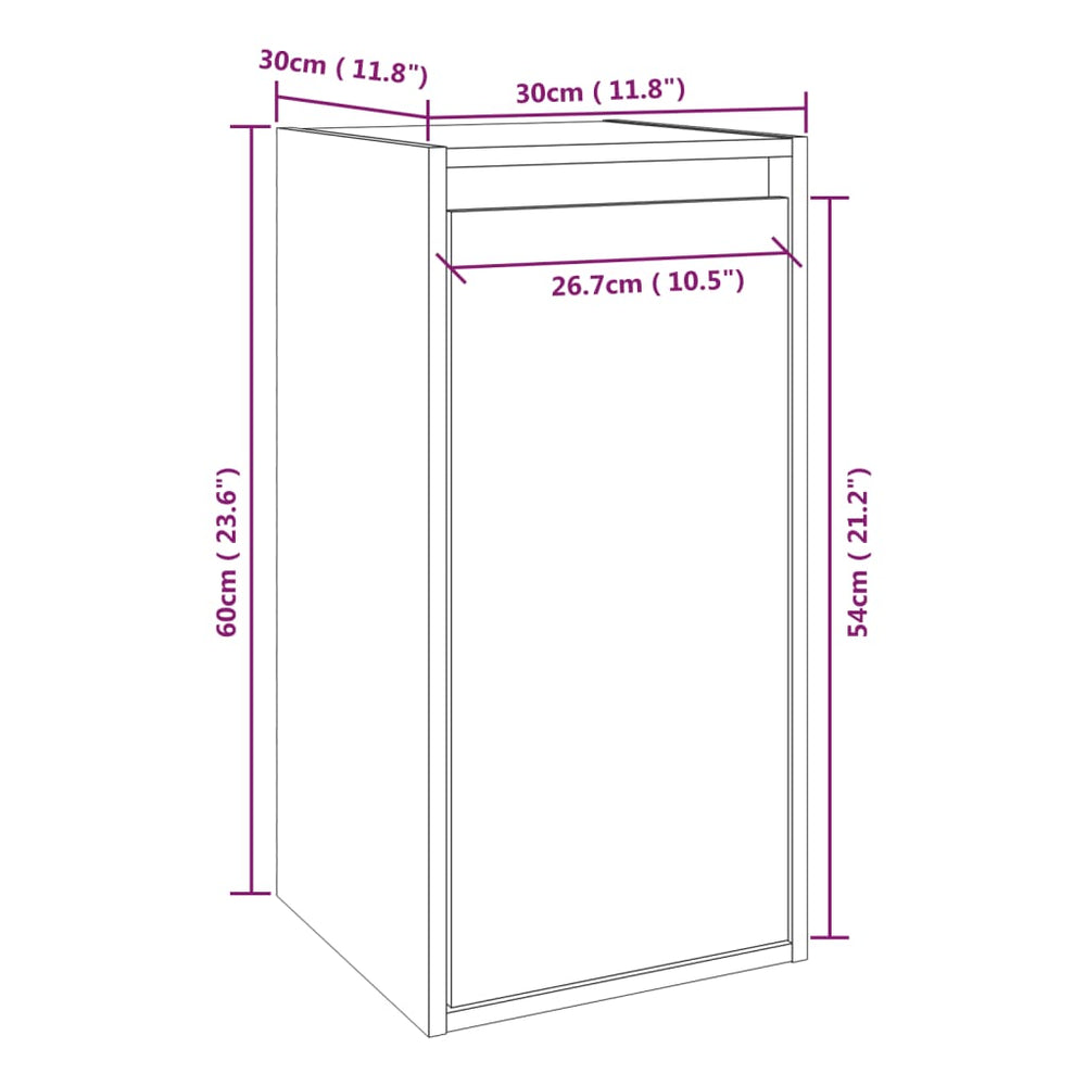 Wandkast 30x30x60 cm massief grenenhout honingbruin MeubelReus