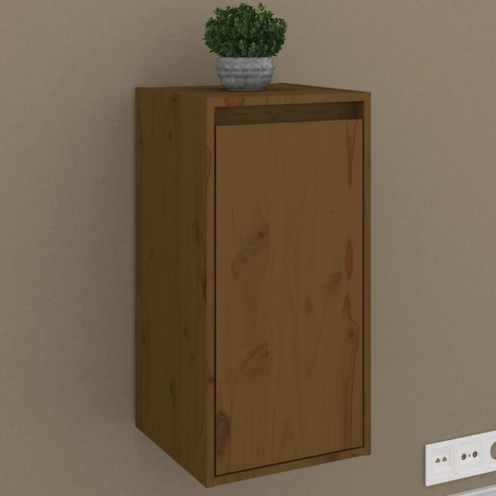 Wandkasten 2 st 30x30x60 cm massief grenenhout honingbruin MeubelReus